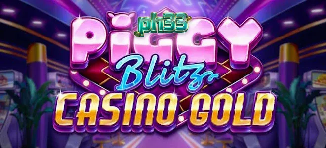 Isang larawan ng Piggy Blitz Casino Gold slot game na nagpapakita ng mga reel at ang ginintuang baboy sa itaas, na may temang marangyang casino.